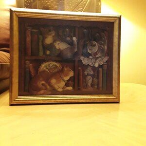 Mischief cats picture, 11.25" x 9.25", like new